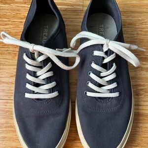Tread Black Canvas Sneakers with Cream Laces